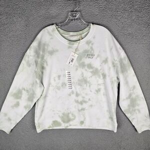 Free Fly Sweatshirt Women XL Tie Dye Fleece Ultra Soft Embroidered Logo Crewneck